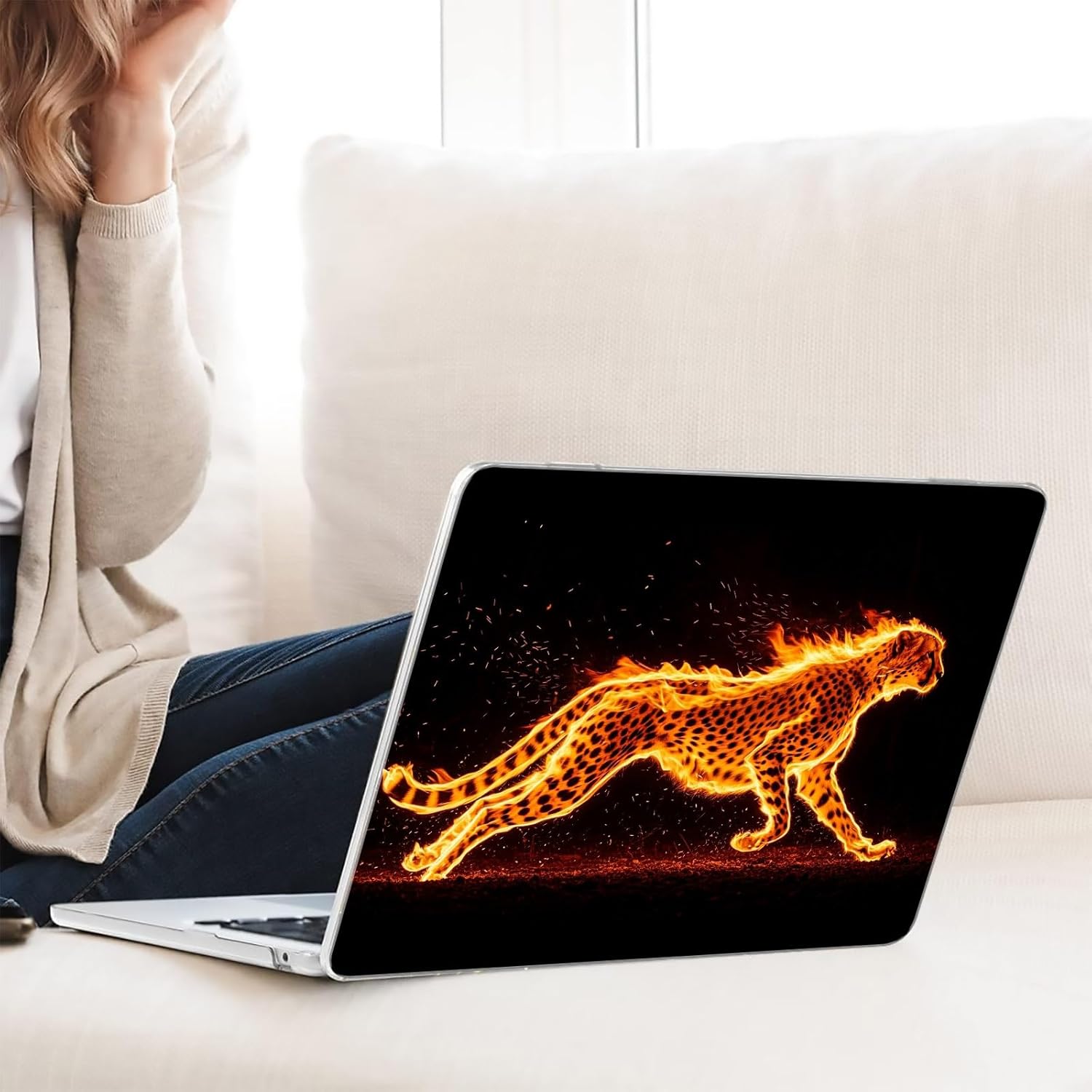 Compatible with MacBook Neo 13-inch, Hard Shell Case with Keyboard Cover and Screen Protector (A3404 A18 Pro chip, 2026 Release) - Fire Leopard MC21055