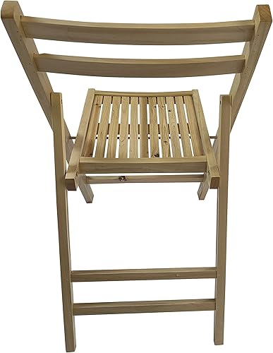 Miniatura 6 de HomVent Juego de 4 sillas plegables de madera con rejillas, totalmente montadas, sillas plegables para eventos, sillas de boda, asiento de listones