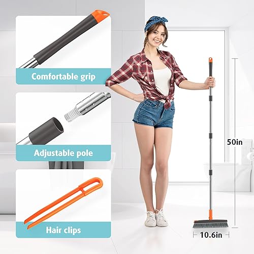 Miniatura 2 de AIR U+ Cepillo de lechada con mango largo cepillo de limpieza giratorio de 180 con pinzas para sujetar el cabello en forma de V cepillo de lechada