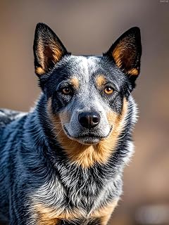 KAYEIUU Diamond Art Blue Heeler Australian Cattle Dog 5D Diamond Painting DIY Kits Full Round Drill Crystal by Number Embroidery Arts and Crafts for Living Room Home Wall Decor 12x16 inch/30x40cm