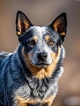 KAYEIUU Diamond Art Blue Heeler Australian Cattle Dog 5D Diamond Painting DIY Kits Full Round Drill Crystal by Number Embroidery Arts and Crafts for Living Room Home Wall Decor 12x16 inch/30x40cm