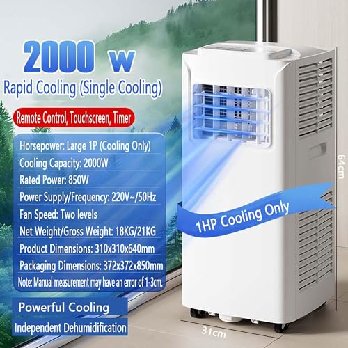 Portable Air Conditioner 12000BTU with Window Venting Kit, 120° Oscillation, 24H Timer, 2 Speeds, for Home Office up to 28m² - 2