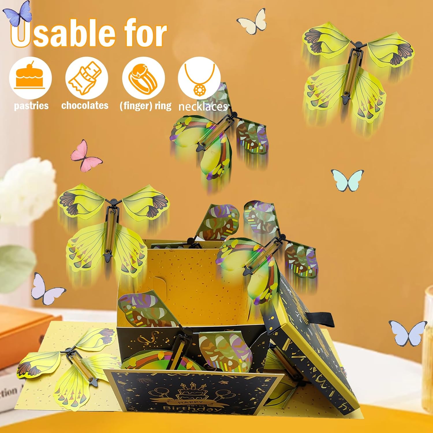 Flying Butterfly Surprise Box Exploding Gifts Box with Butterflies, DIY Butterfly Pop Up Box for Birthday, Mothers Day, Wedding, Christmas, Valentine's Day image 2
