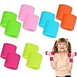 Bememo 12 Pcs Neon Sweatbands Wristband Sweat Wrist Band Competitions Absorbent Sweatbands for Men Women, for Sports, Running(2.36,Green, Neon Green, Sky Blue, Pink, Neon Pink, Orange)