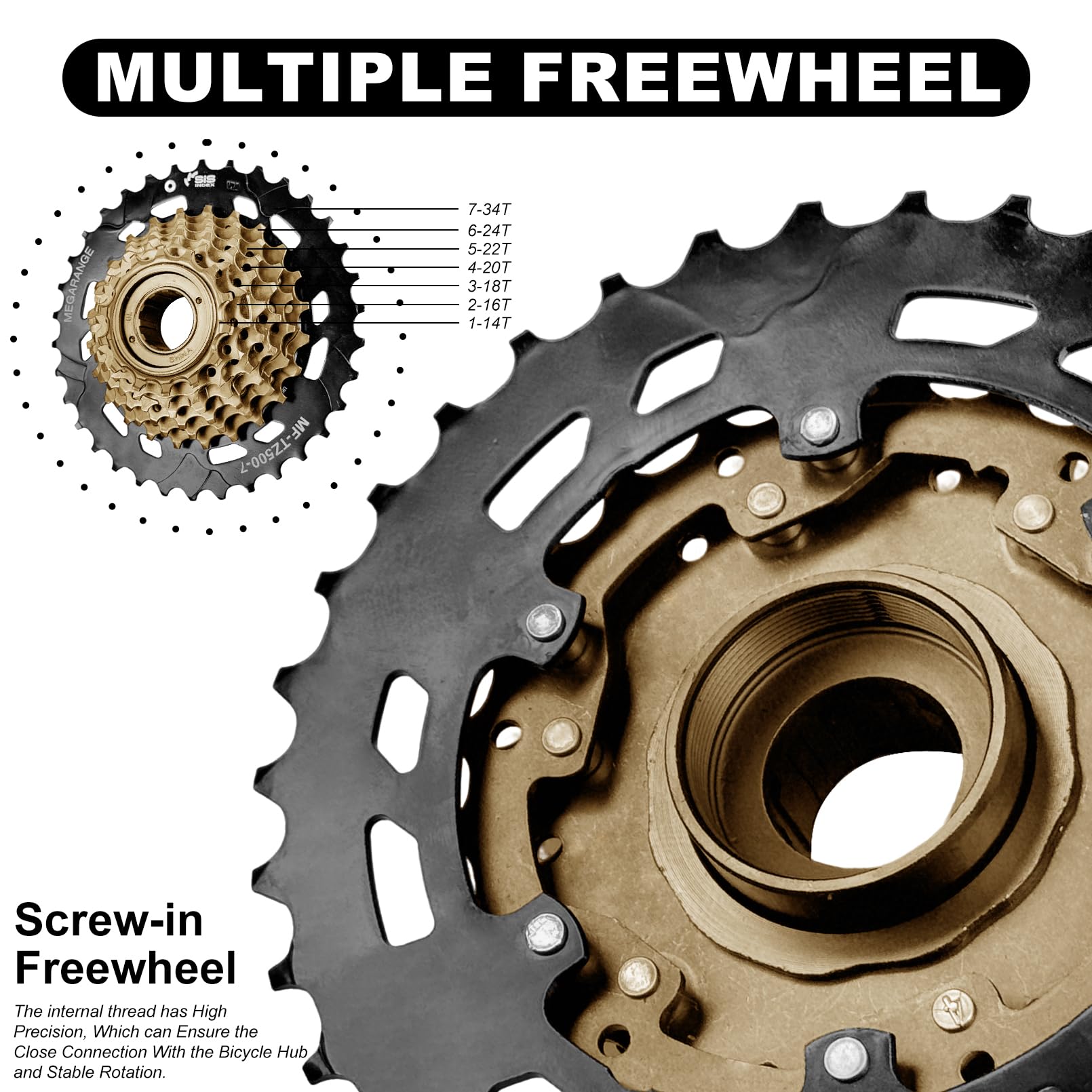 Amazon.com : Relwears Bike Freewheel MF-TZ500 7 Speed Freewheel