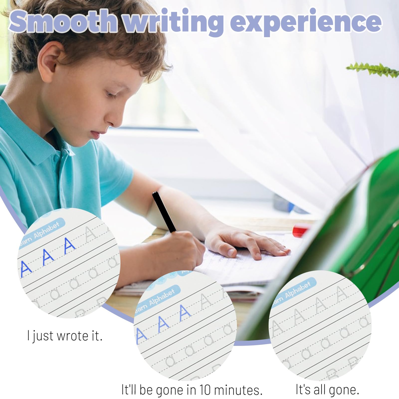 Apprendre A Ecrire Cahiers D'écriture Réutilisables Pour Enfants - 4 Livres à Encre Magique Effaçable - Apprentissage Ludique De L'écriture Apprentissage écriture Préscolaire