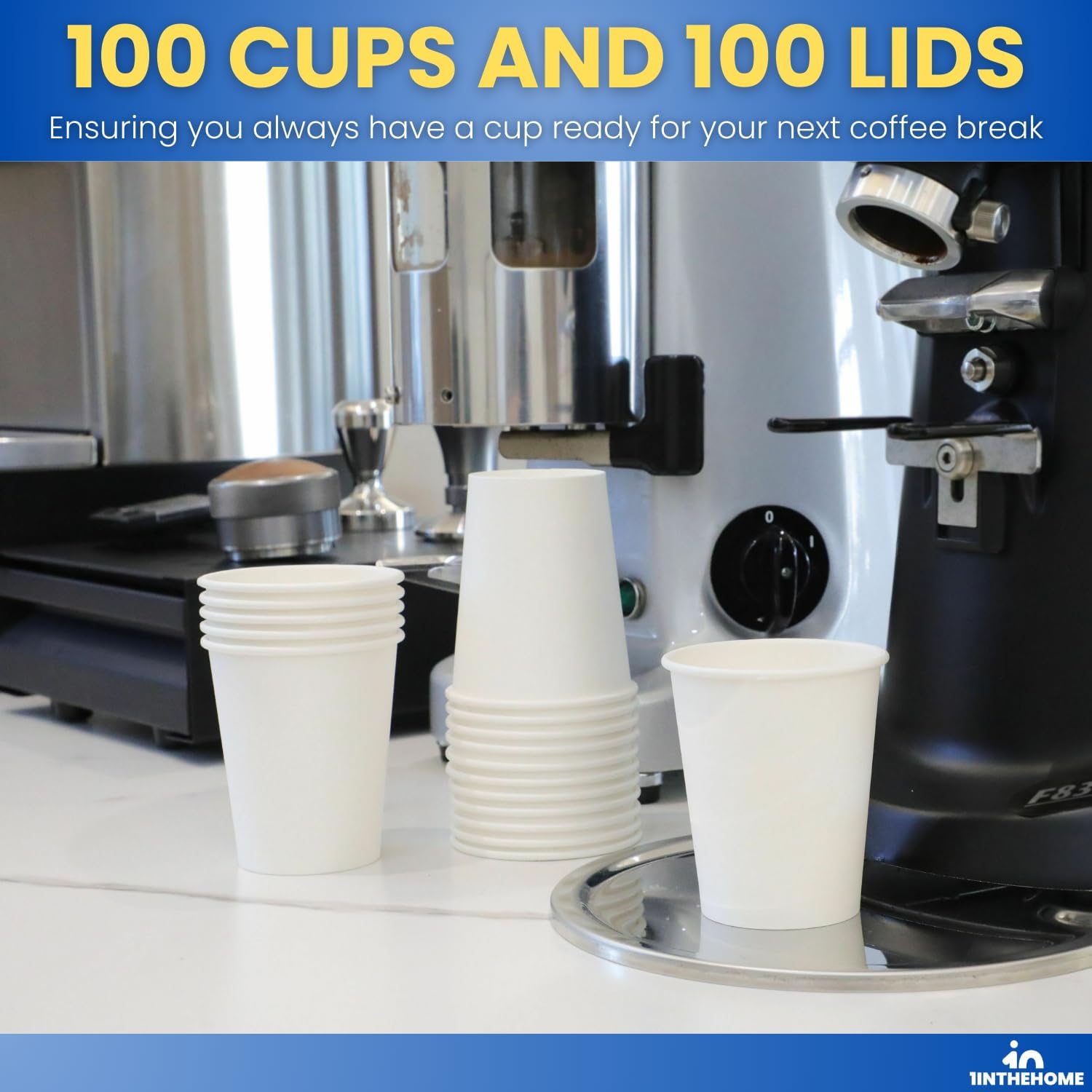 8 oz Coffee Cups With Lids Disposable Paper Coffee Hot Cups (100, Count)