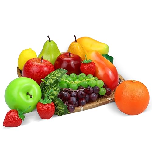 15-Piece Artificial Fruit Set - Realistic Fake Fruits for Home