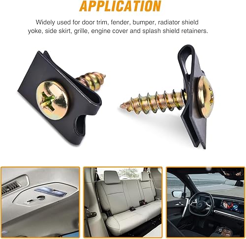 Miniatura 6 de GOOACC Kit surtido de 170 piezas de clips en U y tornillos para automóvil, 9 tamaños diferentes, piezas de repuesto para tuercas y tornillos en U