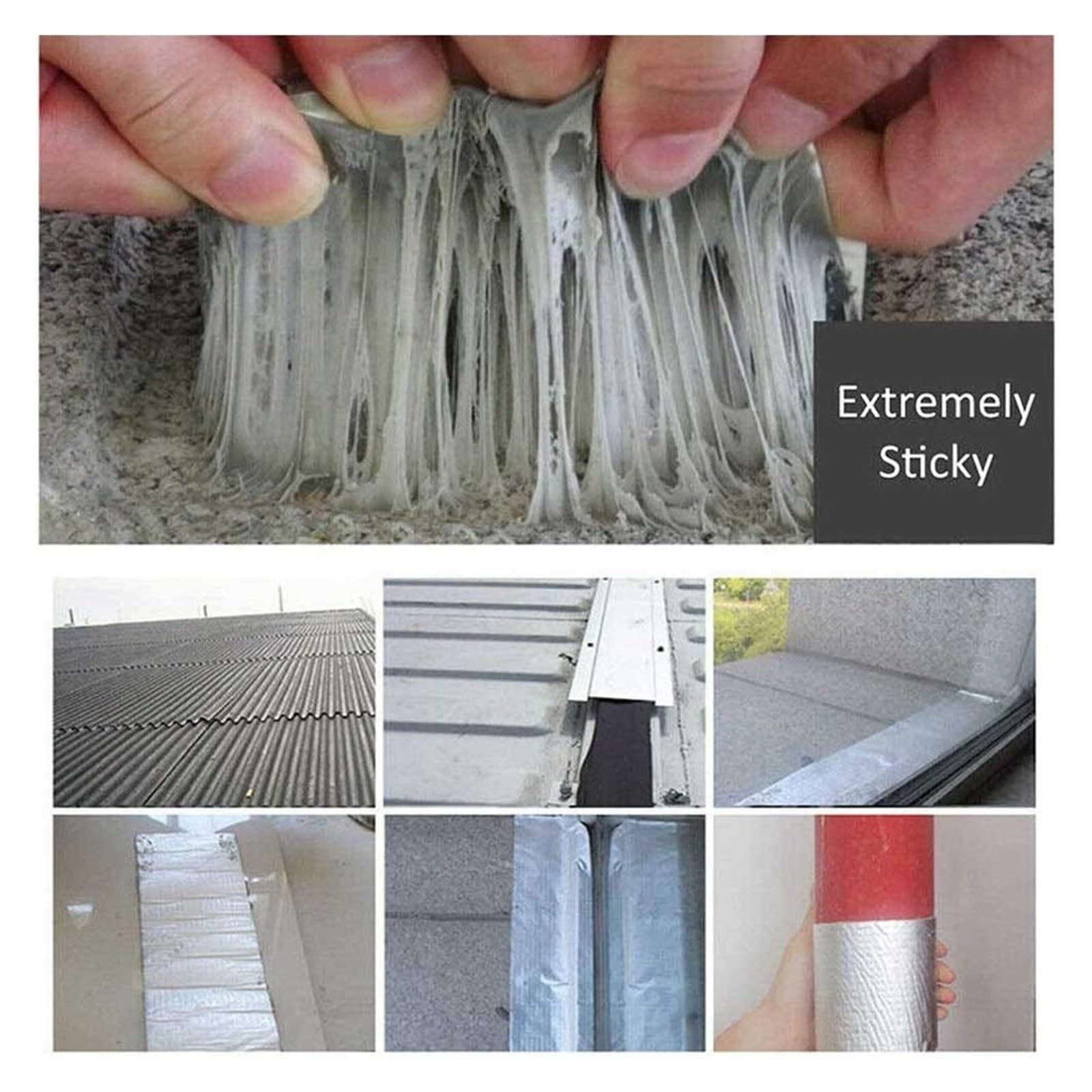 Nastro for impieghi gravosi, nastro in lamina di alluminio, nastro in lamina di alluminio, nastro in gomma butilica Super Tape, nastro isolante e nastro sigillante(10 cm*5 meters)
