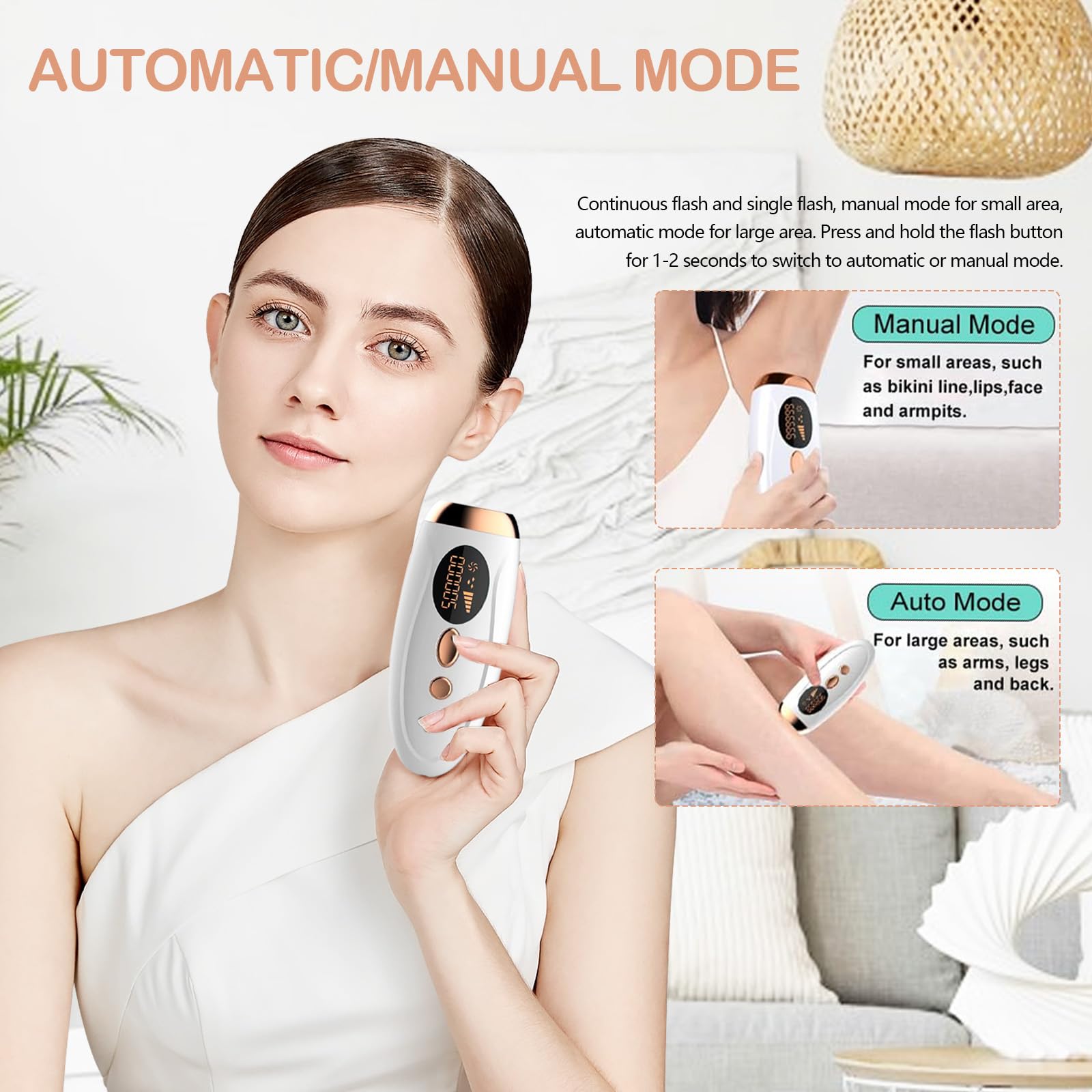 Depiladora Laser, IPL Depiladora Luz Pulsada Depilacion Maquina Mujer Hair Removal con Función de Refrigeración de Hielo 5 Niveles de Energía para Ingles Axilas Cara Cuerpo