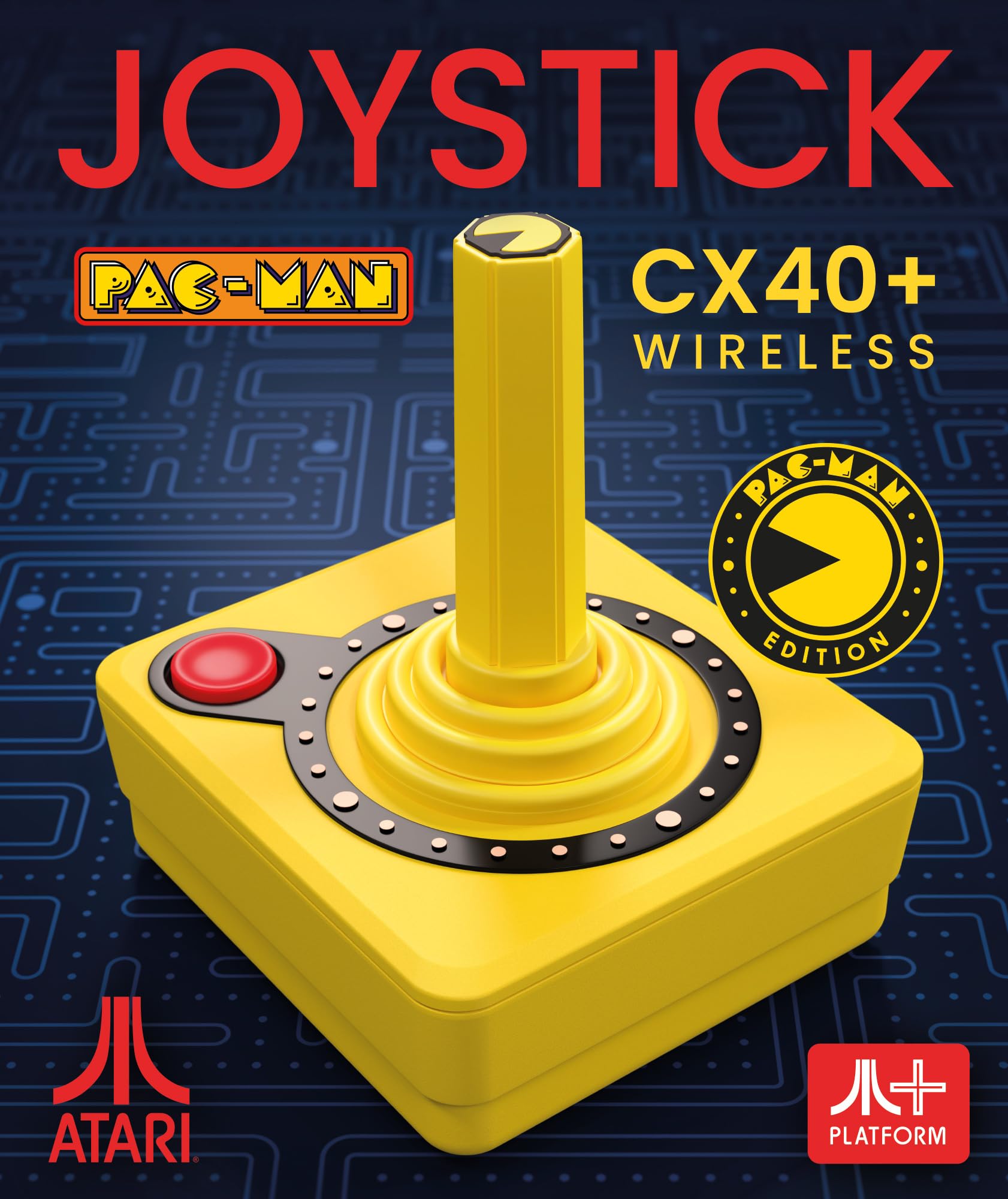 Pac- Man Atari CX40+ Joystick bezprzewodowy - Pac-Man Edition - Żółty