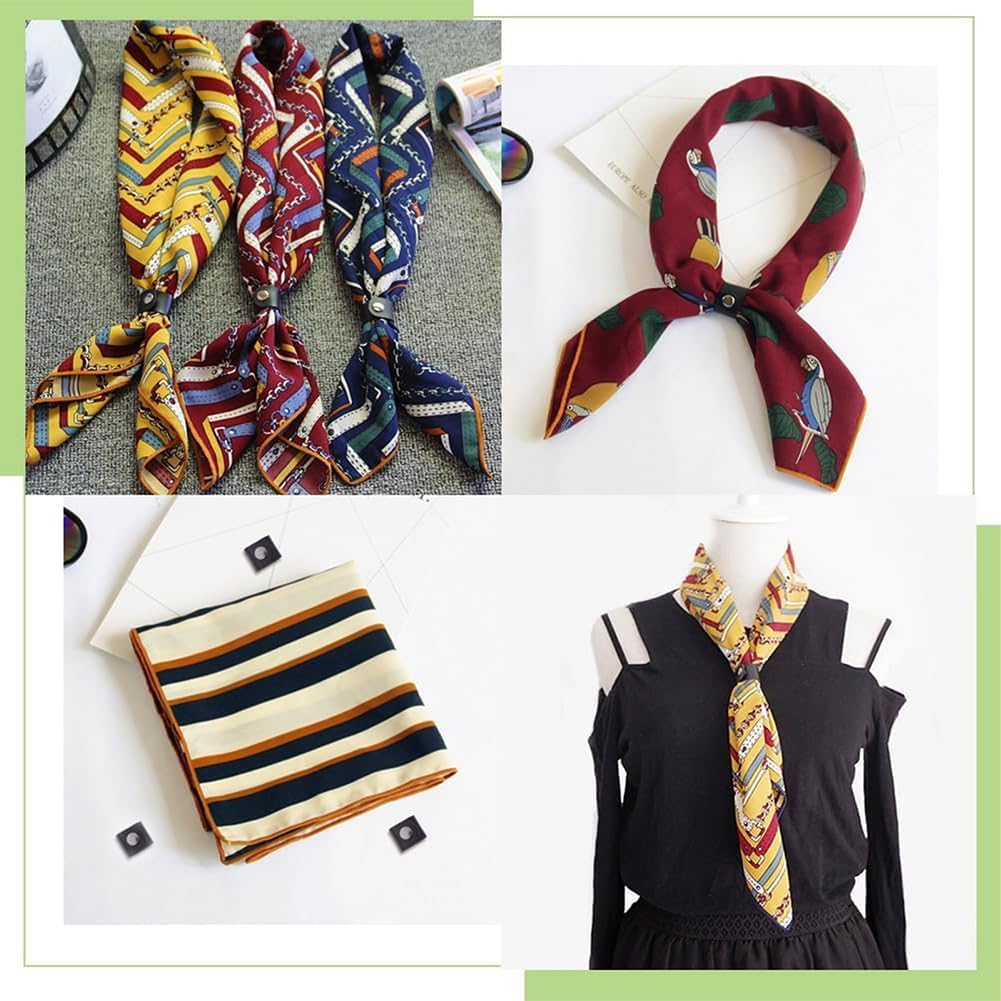 PU Leather Silk Buckle Ring Scarf Clasp Clips Fashion Bandana Slides Clasp image 5