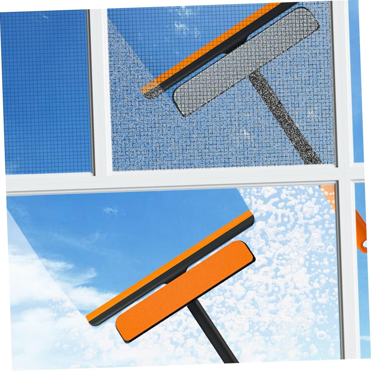 Portable Screen Cleaning Brush with Replacement Ergonomic Dual-Sided Window Scrub Tool for Efficient Home Cleaning Bathroom Kitchen and Living Room