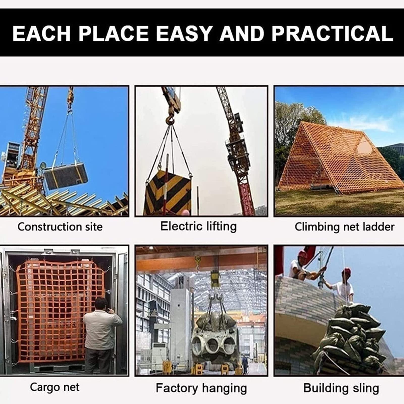 Redes De Eslingas De Elevación - Red De Carga De Poliéster, Redes De Eslingas De Elevación, Red De Carga De Palés, Fuertes Correas De Manejo De Materiales De Carga, Personalizables (Size : 1.5 X 1.5M