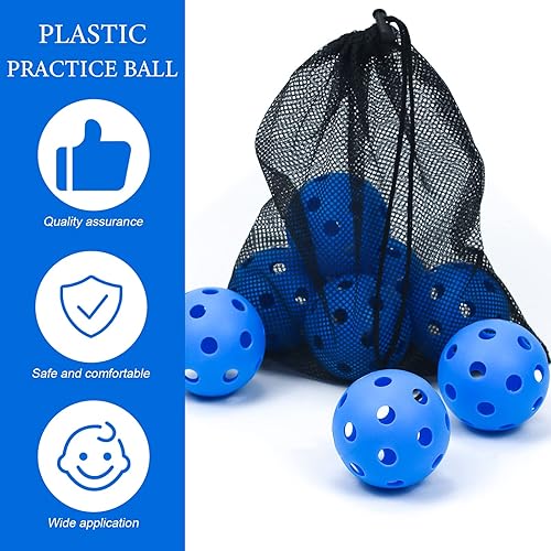 Miniatura 3 de Paquete de 16 pelotas de béisbol de plástico, bolas huecas para práctica de bateo ligera, pelotas de entrenamiento para interiores y exteriores Azul