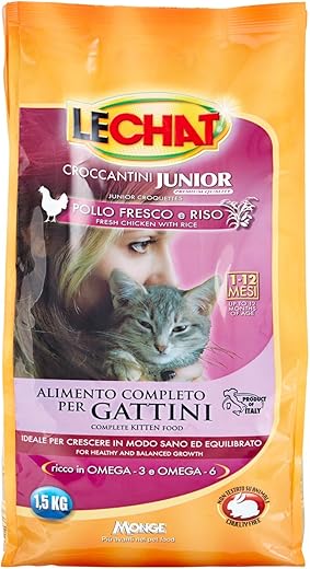 Monge NGE079 Crocchette Gattini lechat Kitten 1.5 kg con Pollo e Omega...