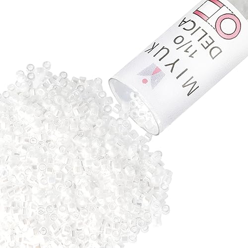 Miniatura 10 de Miyuki Cuentas de semillas Delica – Tamaño 11/0 (0.063 in), DB0041, cristal forrado plateado, 0.25 oz, aprox. 1440 cuentas, fabricado en Japón