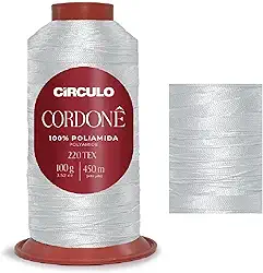 Fio Cordonê Branco 8001 100 Gramas - Círculo - Para Crochê e Franjas - 450m - Unidade