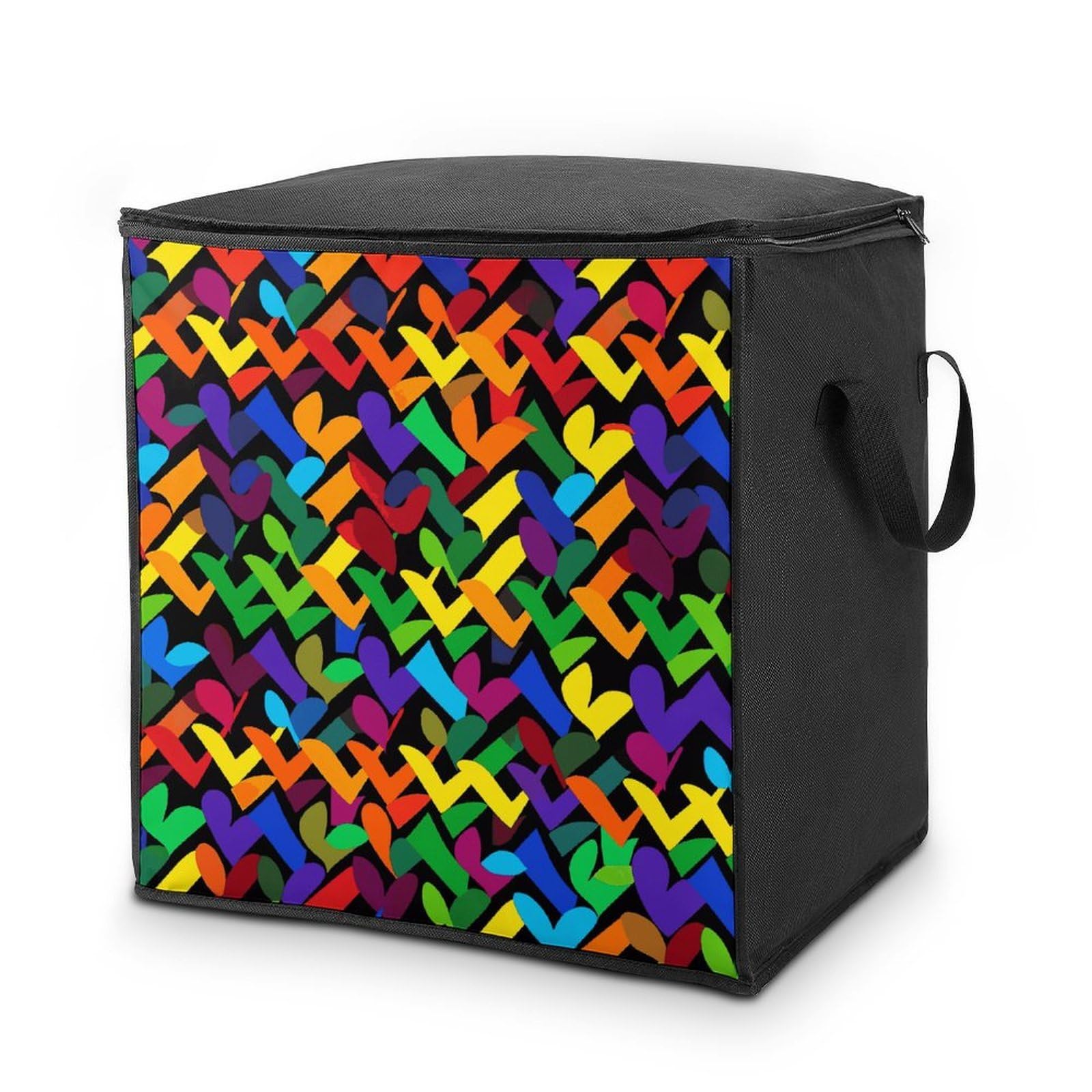 Fekiloot Style Gay Pride Rainbow Storage Bags With Reinforced Handles,Moving Bag With Zipper,Closet Organizers,Compression Packing Cubes