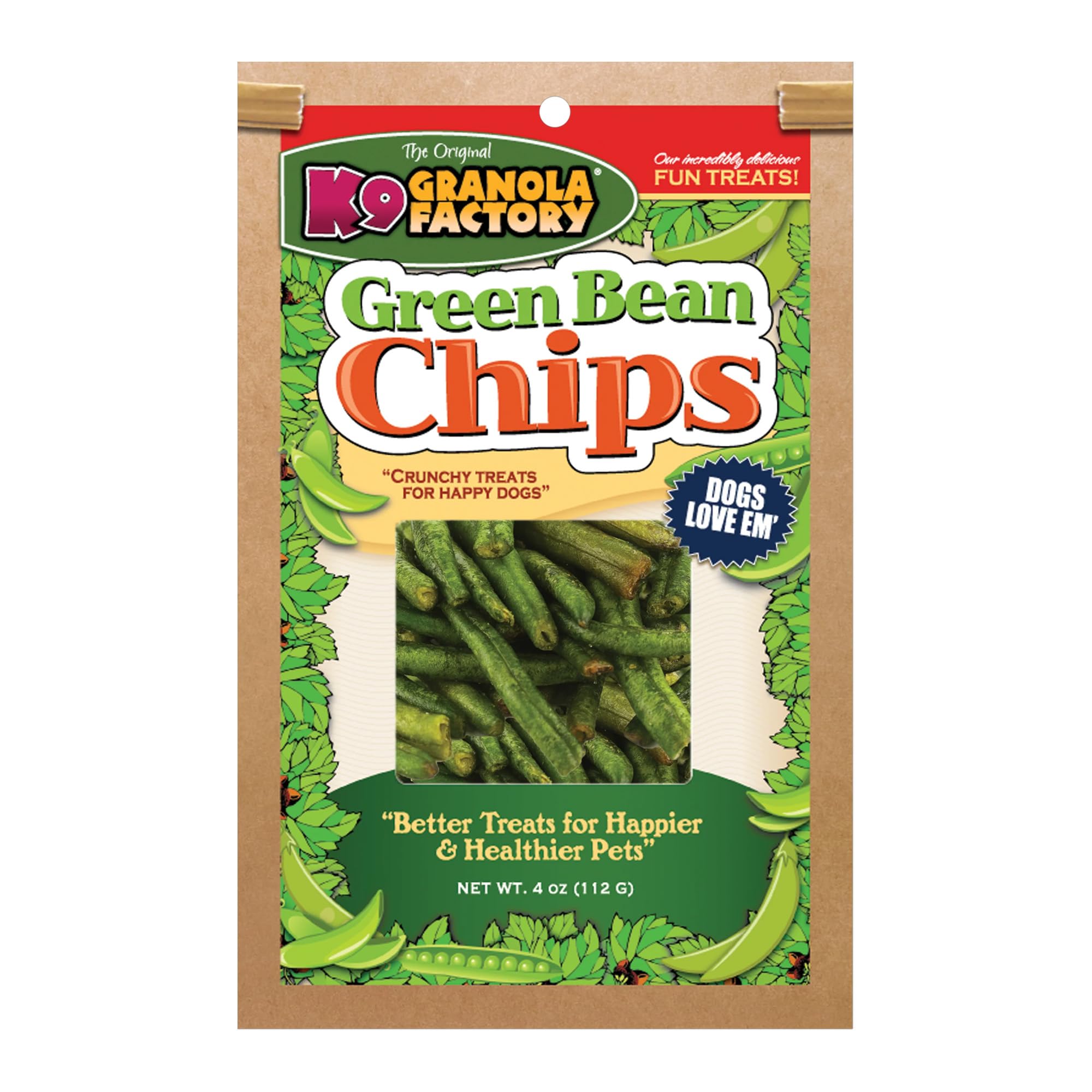 K9 Granola Factory Green Bean Chips Dog Treat, 5 Oz