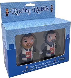 Diabolical Gifts DP1275 Racing Rabbis – Pâque casher, cadeaux amusants pour lui, étoile de David, cadeaux juifs pour femmes, cadeaux de blague pour hommes, cadeaux de Hanoukka, cadeaux amusants pour f