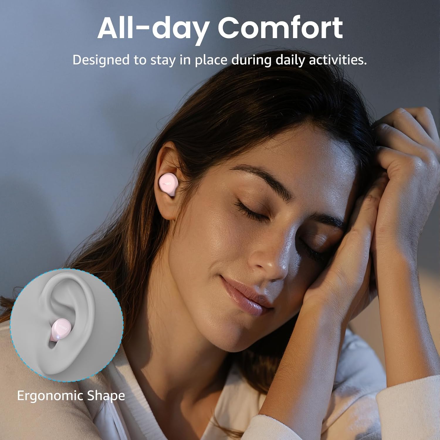 TOZO A1 Wireless Earbuds Bluetooth 5.3 Light Weight in Ear IPX5 Waterproof Headphones 2 Mic for AI Calls, Immersive Premium Sound Bass Headset with Charging Case, 32 Presets EQ Customization via App - Image 7