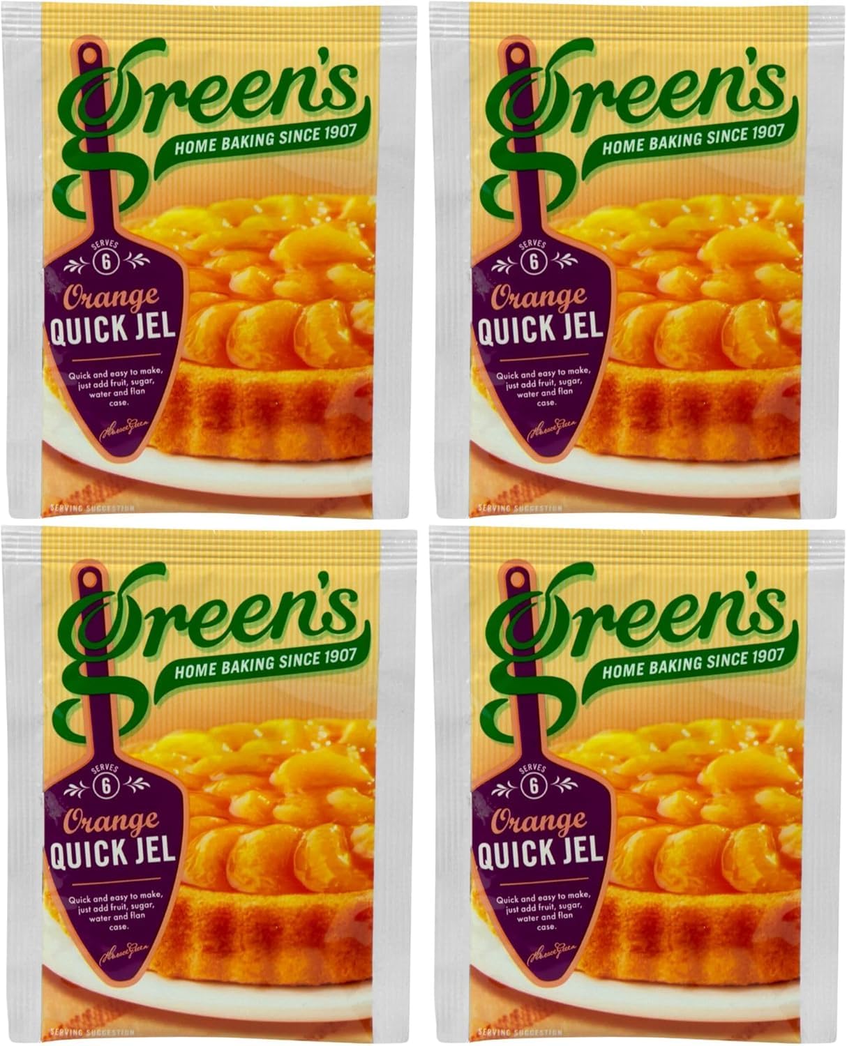 Jelly Mixture Bundle Consisting of Greens Orange Quick Jel Mix 35g (4 Pack)