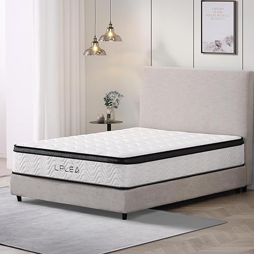 Colchón híbrido, espuma viscoelástica y resortes ensacados, aislamiento de movimiento, soporte de bordes, alivio de presión, funda transpirable