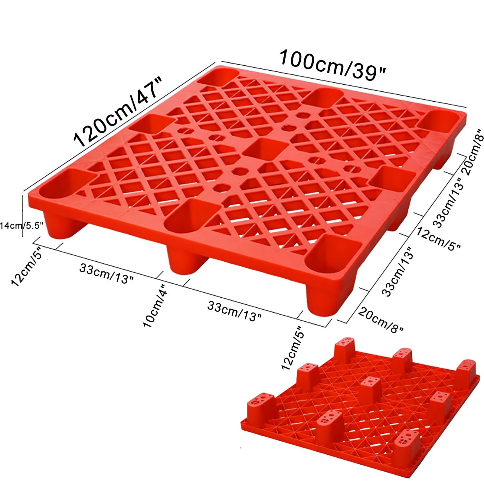 Palettes emboîtables en plastique polyéthylène – Solution de stockage de sol résistante à l'humidité pour sous-sol et cuisine – Palettes vertes épissables pour une niisation efficace