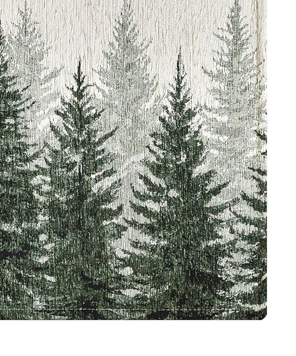 Pierre Tappeti Tappeto ABETI VERDE disegno alberi foresta di montagna, passatoia cucina multiuso lavabile antiscivolo cm.55x140