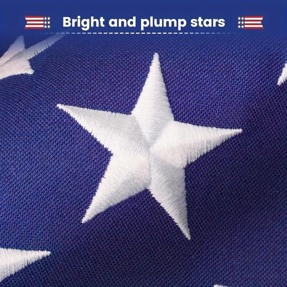 Heavy Duty Spun Polyster American Flag 2x3 FT for Outside,Tearproof Super Tough Series,Fade Resistant All Weather US Flags 2 x 3 Outdoor,Waterproof and High Wind USA Flag-Embroidered Stars, Sewn Stripes, Brass Grommets - Image 2