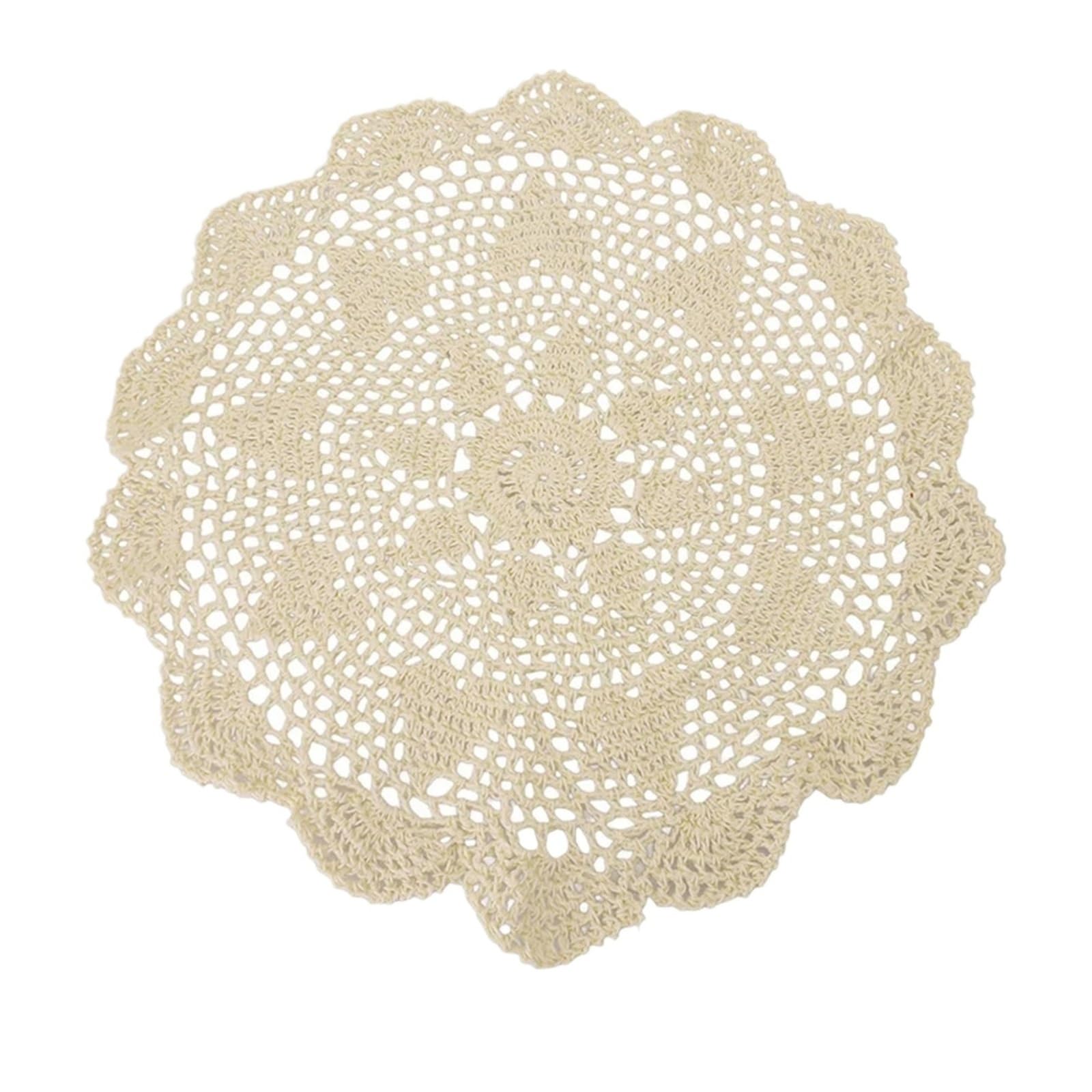 Napperon dentelle coton crochet de 60cm rétro et lavable pour buffet