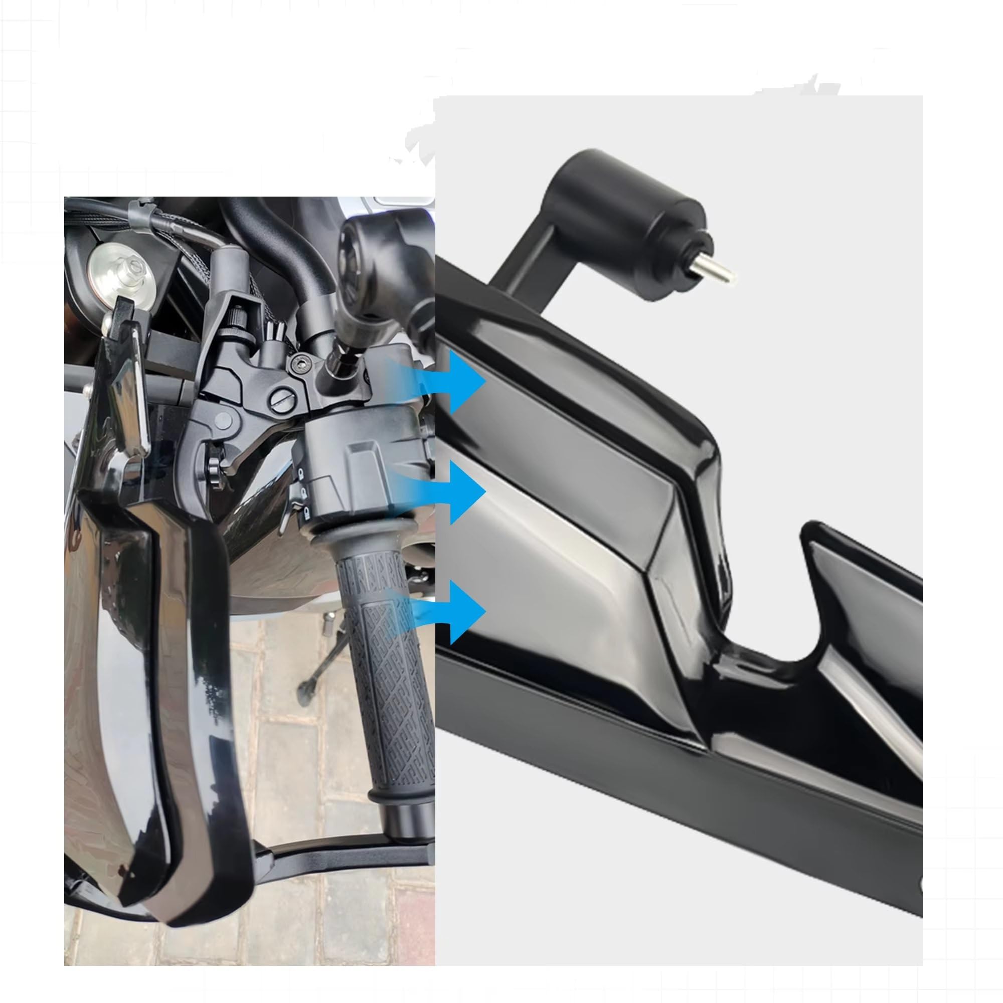 Protège-mains Pour Guidon Moto Honda NT1100 2022-2024 - Noir - Protection Contre Vent Et Chocs