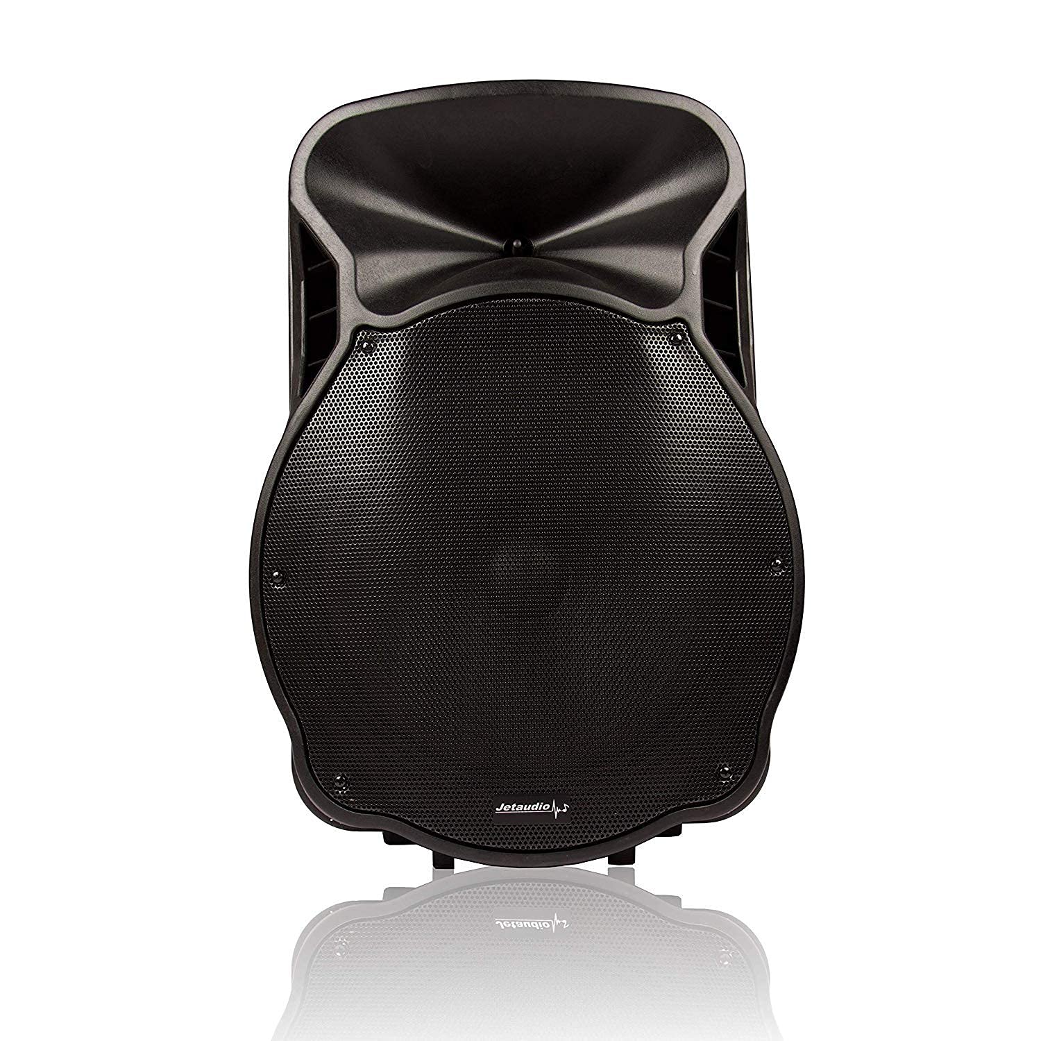 Jetaudio 120W Bluetooth Karaoke Speaker with 2 Wireless Mic| USB/TF Card| Sound Controls| 3.55m Jack& Guitar Input | PA System with Portable Trolley [55x47.5x75]