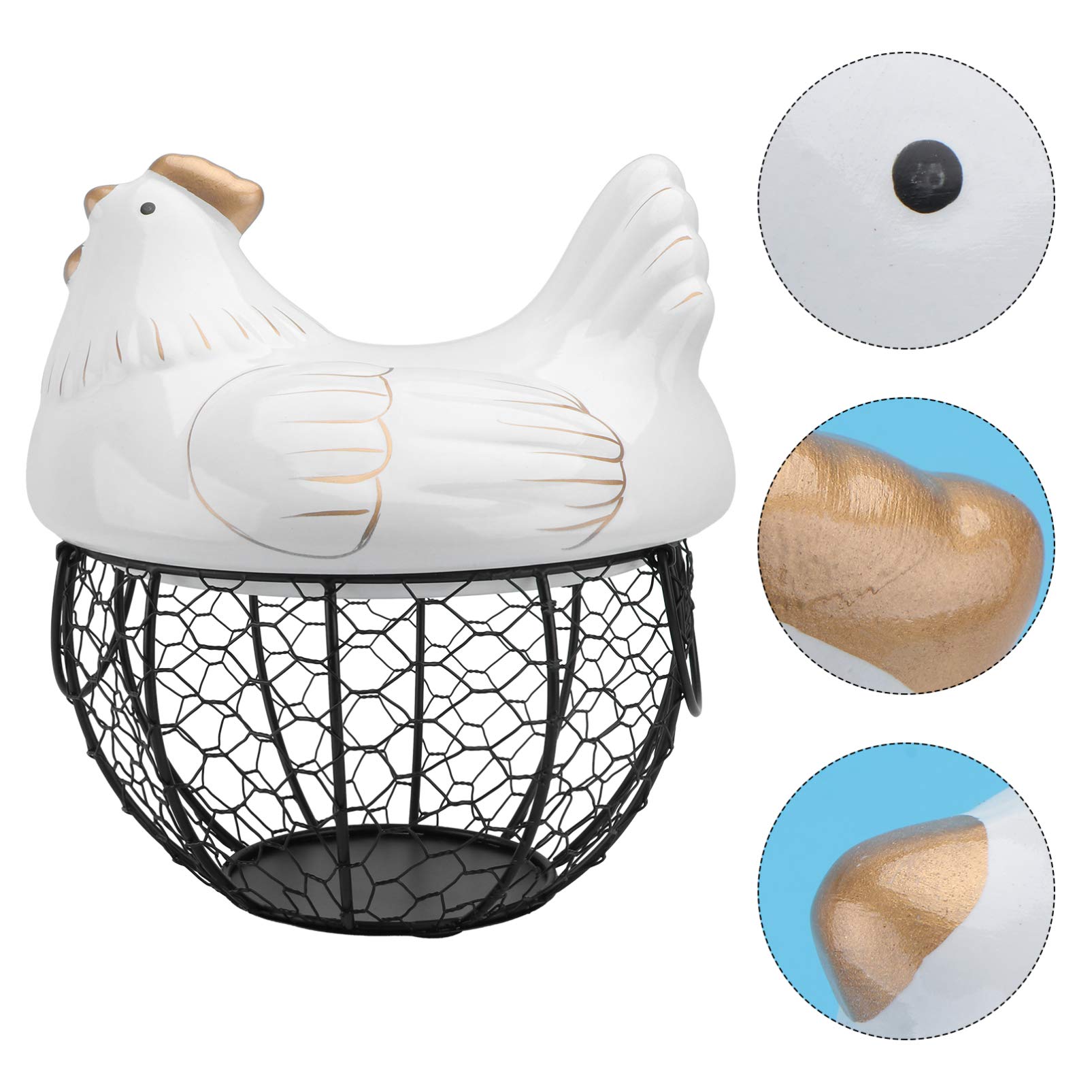 BESPORTBLE 1pièce Panier De Rangement Couvercle Corbeille à Fruits Et Œufs Design De Poule Adorable Pour Cuisine Stockage Décoratif