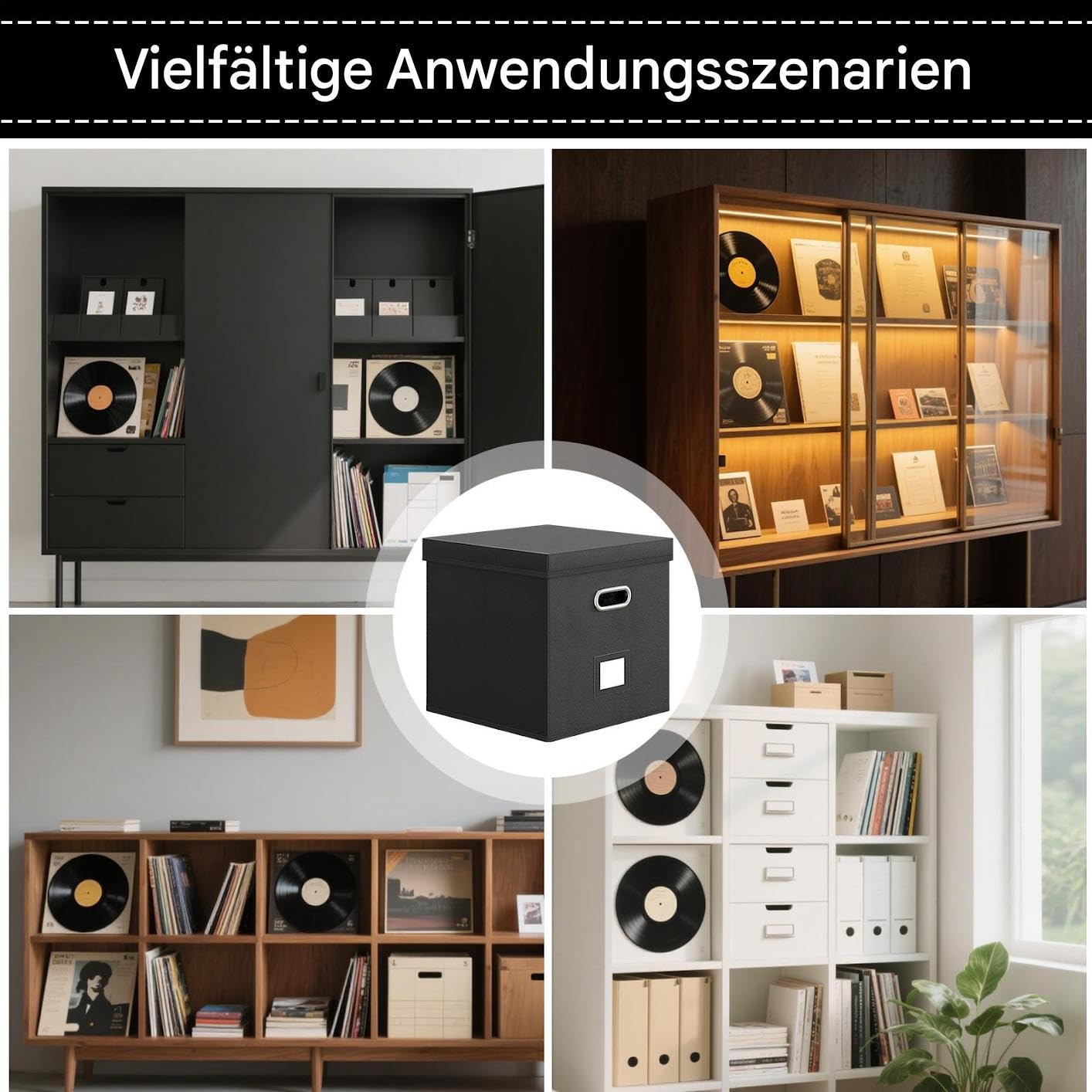 Generisch Schallplattenhalter Körbe Behälter Medienboxen Aktenboxen