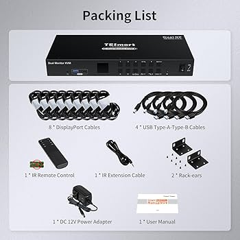 Amazon.com: TESmart 4 Port KVM Switch Dual Monitor