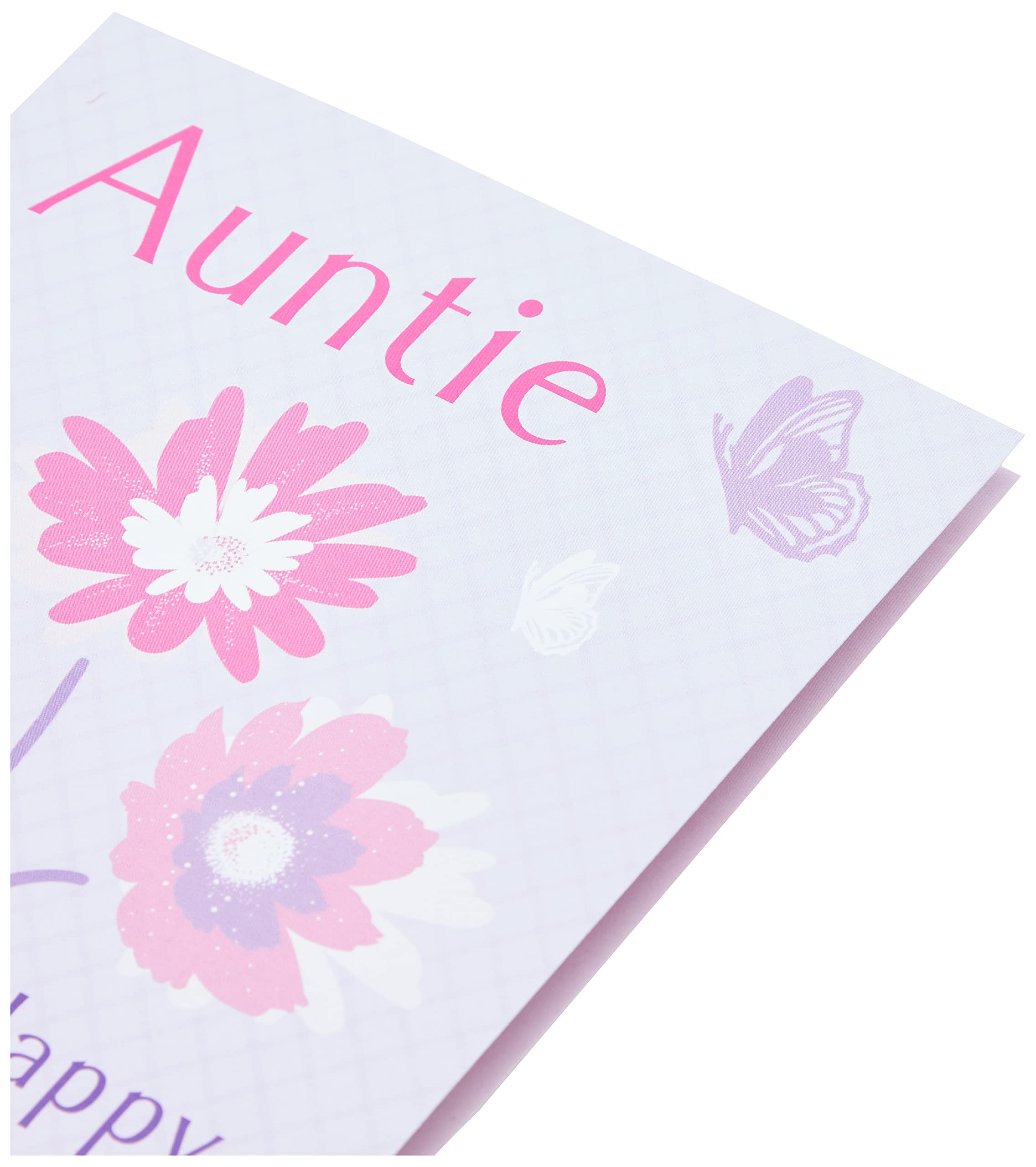 Geburtstagskarte Für Die Tante – Lila-rosa Blumen-Design | Piccadilly Greetings Aus Großbritannien
