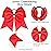 2 Packs Jumbo Cheerleading Bow 8 Inch Large Cheer Hair Bows with Ponytail Holder for Teen Girls Softball Outfit Uniform(Red)