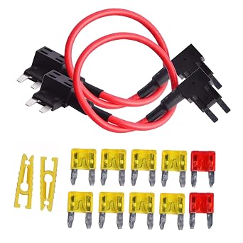 TIPM Fuel Pump Relay Bypass Kit,14AWG Tipm Bypass Cable Fuse Adapter Holder for 2007-2016 Jeep Dodge Ram 1500 2500 3500