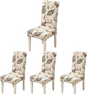 Fundas Sillas de Comedor, Fundas para Sillas Pack 4/6 Fundas Sillas Ajustables Elásticas Chair Covers Modernas Lavables para Banquetes Oficina Hogar Restaurante Bar