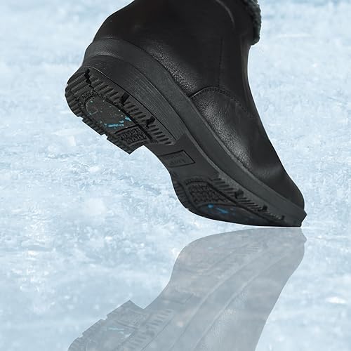 Miniatura 2 de KOZI Freno de hielo de Canadá para mujer, impermeable, para invierno, nieve, antideslizante, con forro de piel, doble cremallera o cremallera