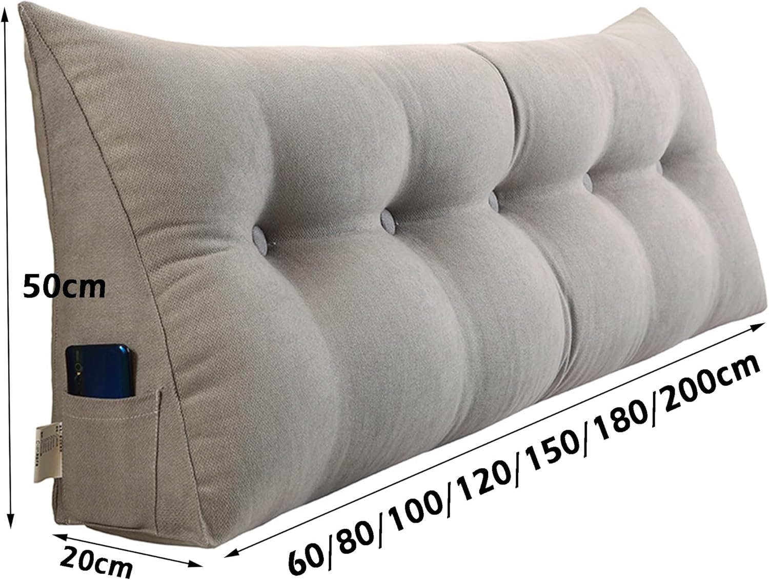 Beige Headboard Lumbar Pillow for Bay Window & Sofa, 60x50x20cm Back Support Cushion, Ideal Bed Headrest & Tatami Backrest for Bedroom Comfort (Pink 180 * 50 * 20cm)