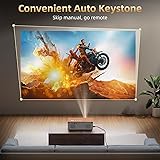[Mise au Point électrique/clé de voûte Automatique 6D] Projecteur FUDONI avec WiFi6 et Bluetooth 5.4, projecteur de Film extérieur Portable 800ANSI natif 1080p, Support Smart Home Proyector 4K pour - 3