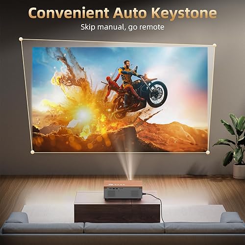 [Mise au Point électrique/clé de voûte Automatique 6D] Projecteur FUDONI avec WiFi6 et Bluetooth 5.4, projecteur de Film extérieur Portable 800ANSI natif 1080p, Support Smart Home Proyector 4K pour - 3