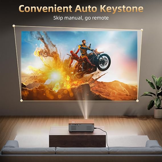 [Electric Focus/High Brightness] Projector with WiFi and Bluetooth, Upgraded 320ANSI Native 1080P Outdoor Movie Projector, FUDONI Home Theater Auto 6D Keystone, for USB/HDMI/iOS/Android/TV Stick