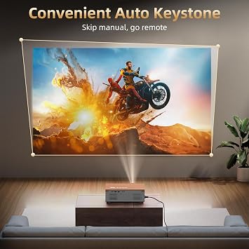 [Electric Focus/High Brightness] Projector with WiFi and Bluetooth, Upgraded 320ANSI Native 1080P Outdoor Movie Projector, FUDONI Home Theater Auto 6D Keystone, for USB/HDMI/iOS/Android/TV Stick