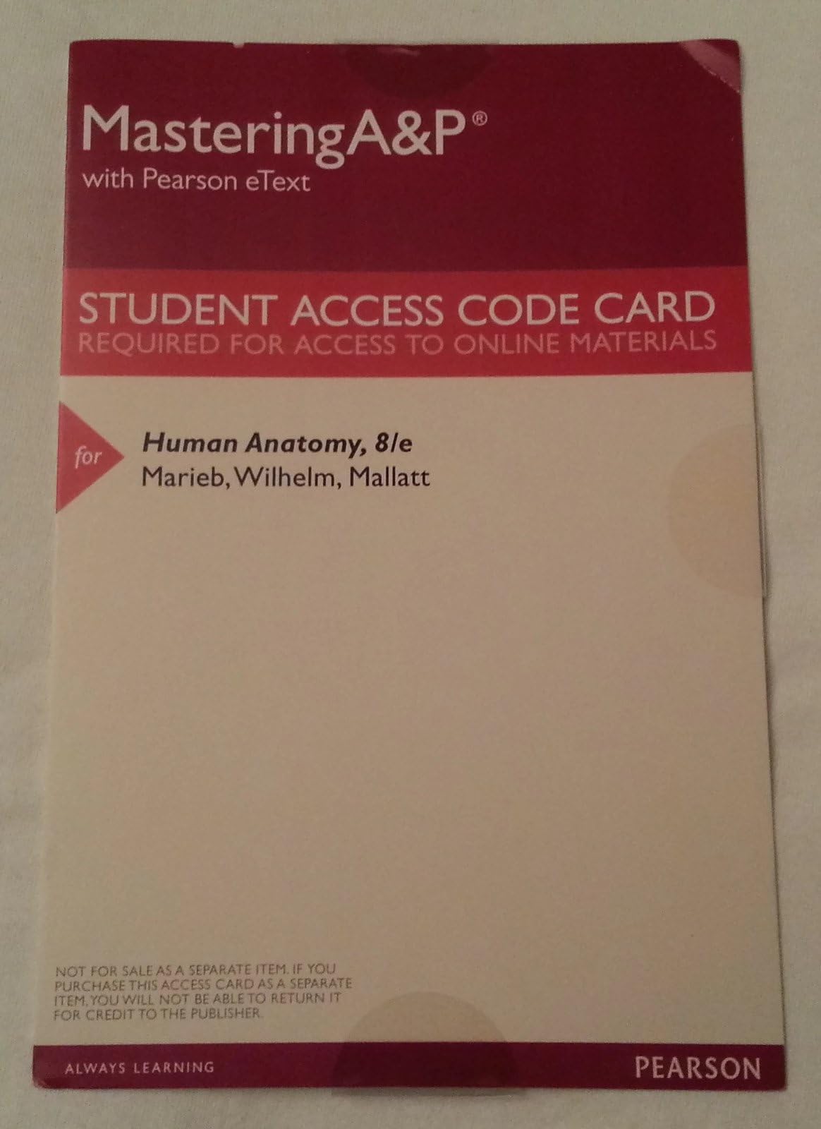 Mastering A&P with Pearson eText -- ValuePack Access Card -- for Human Anatomy