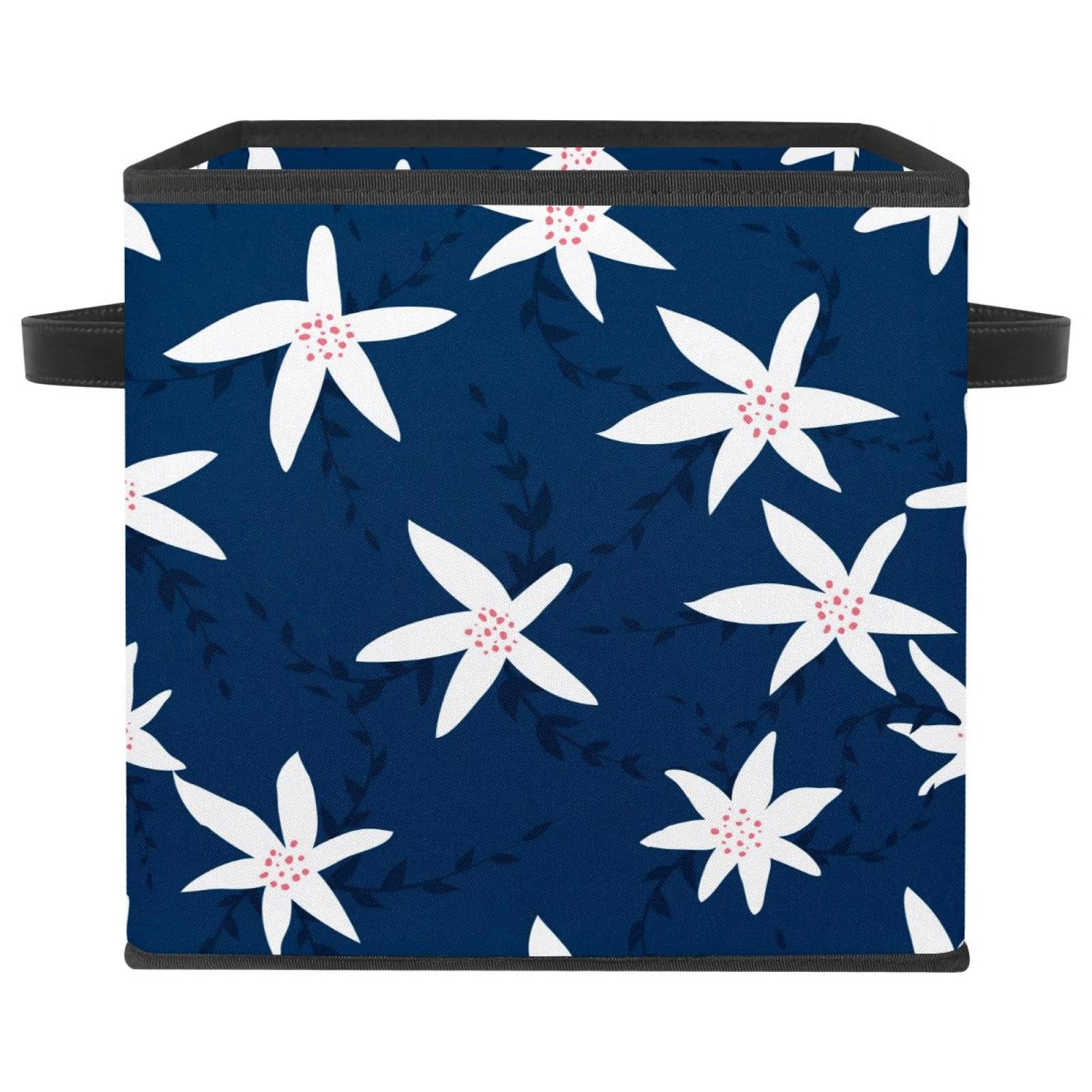 Boîte de rangement pliable en tissu cube organiseur fleurs